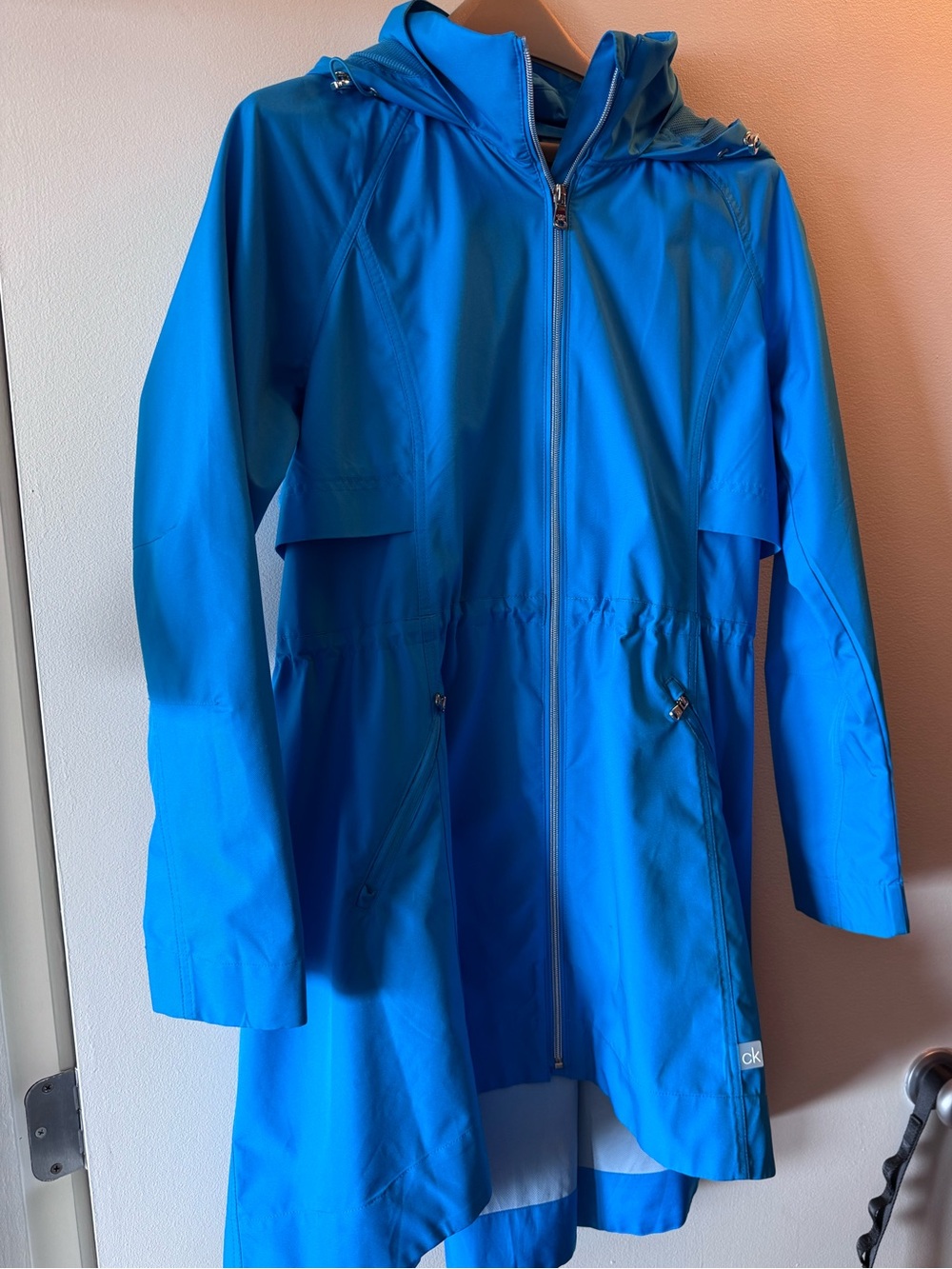 Calvin Klein Blue Hooded Rain Jacket